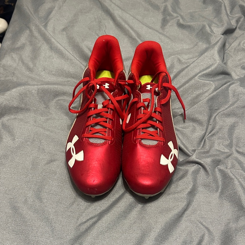 Under Armour Red and White Sports Shoes